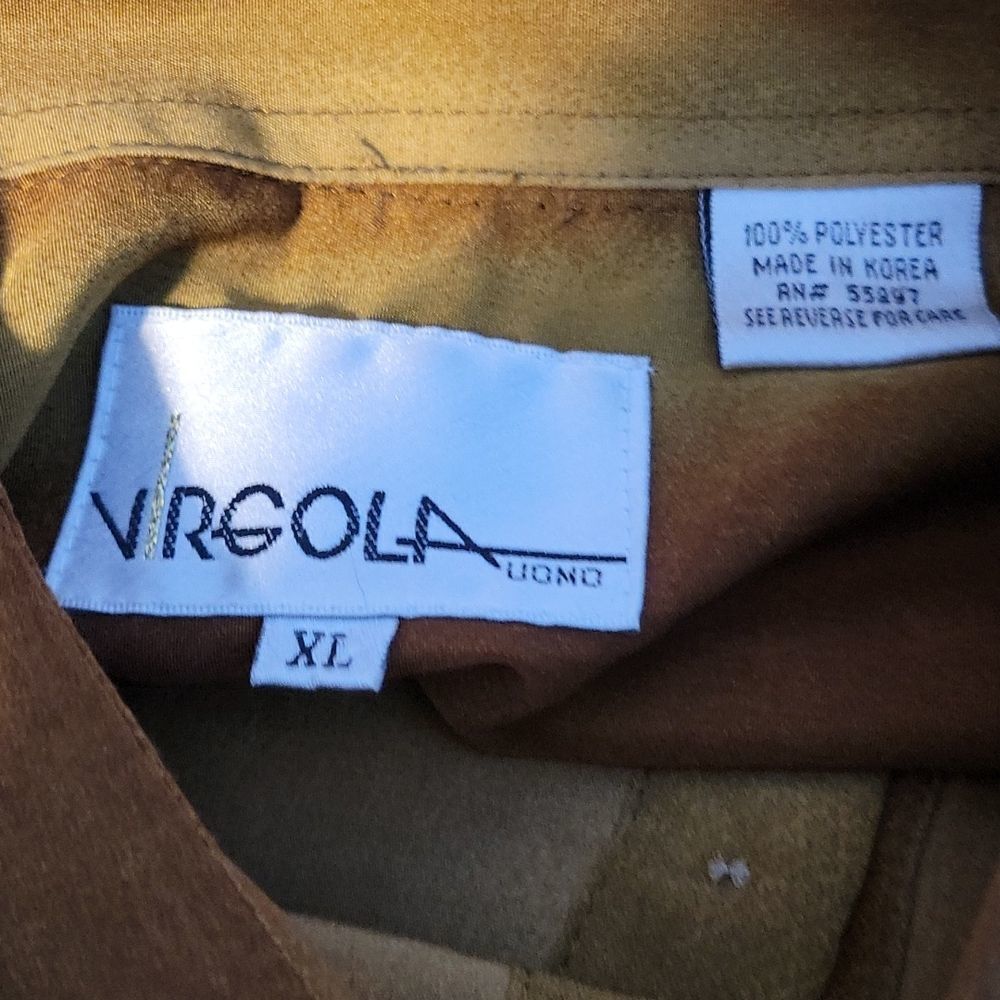 VIRGOLA UOMO Men's Bronze and Gold Dress Shirt Size XL - Picture 8 of 8